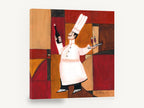 Chef With Red Wine, chef serving red wine kitchen, kitchen canvas wall art print ready to hang