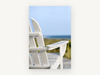 White Chair Ocean Lookout, coastal canvas wall art print, front view