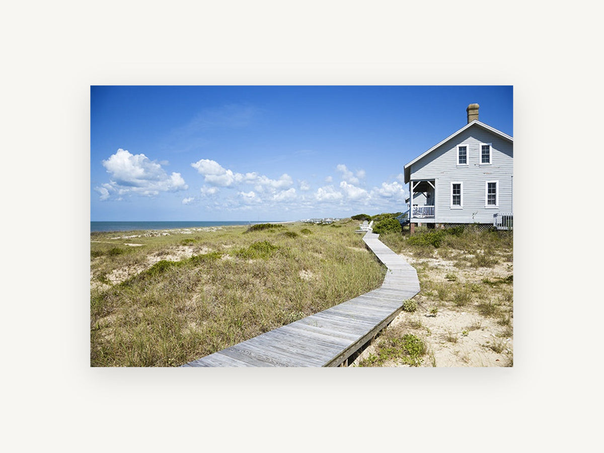 Boardwalk to the Dunes, coastal canvas wall art print, front view