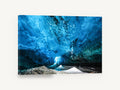Blue Glacier Vault, blue glacial ice cave photograph, landscape canvas wall art print ready to hang