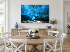 Blue Glacier Vault landscape canvas print on the wall of a Hamptons dining room