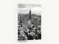 Empire State Winter Haze, empire state building black and white photograph, city canvas wall art print ready to hang