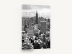 Empire State Winter Haze, empire state building black and white photograph, city canvas wall art print ready to hang