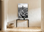 Empire State Winter Haze city canvas print on the wall of a hallway