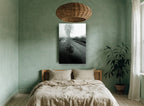 Puddle on the Fog Road landscape canvas print on the wall of a bedroom