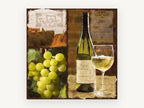Chardonnay Vineyard Collage, floral canvas wall art print, front view