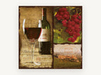Burgundy Vineyard Collage, floral canvas wall art print, front view