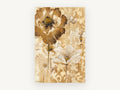 Golden Poppy Damask, floral canvas wall art print, front view