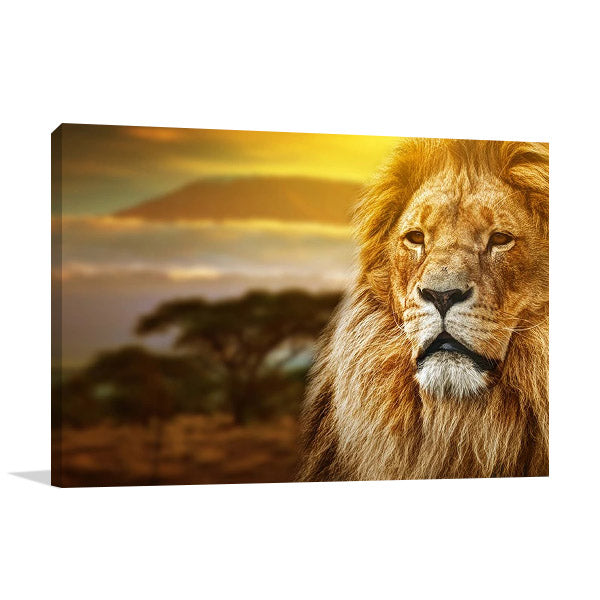 Savanna Lion Wall Art Print
