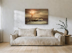 Storm Beacon at Dusk coastal canvas print on the wall of a living room