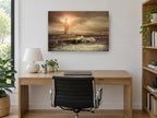 Storm Beacon at Dusk coastal canvas print on the wall of a study