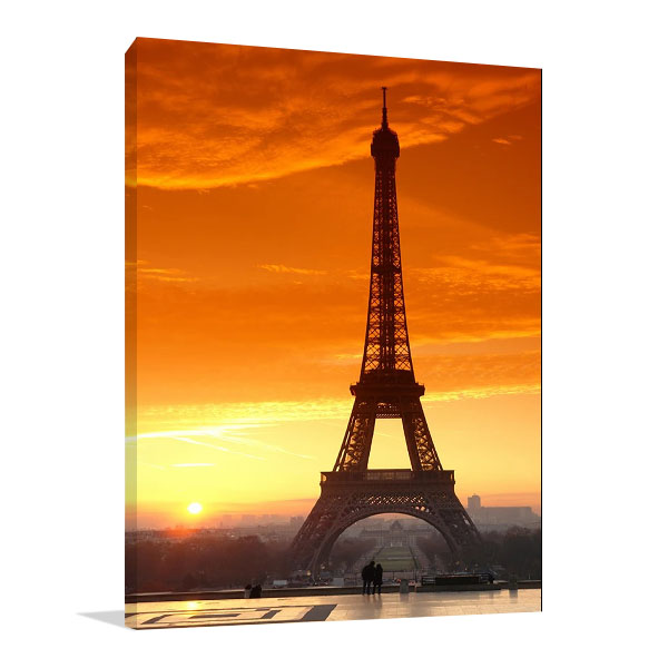 Sunset at Eiffel Tower Wall Art Print