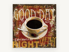 Good Day Coffee, vintage canvas wall art print, front view