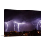 City Lightning Storm Wall Art Print