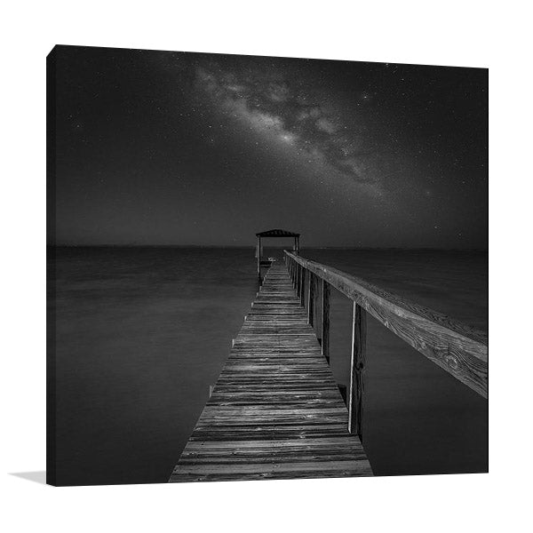 Milky Way over the Sea Wall Art Print