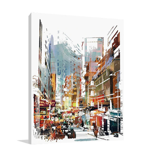 Busy City Street Wall Art Print