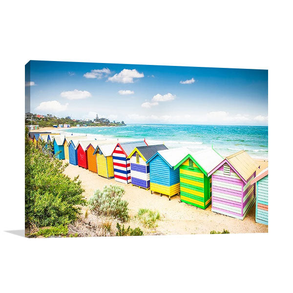 Beach Boxes Australia Wall Art Print