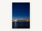Sydney Harbour Blue Hour, coastal canvas wall art print, front view