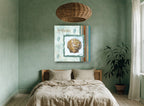 Scallop By The Sea coastal canvas print on the wall of a bedroom