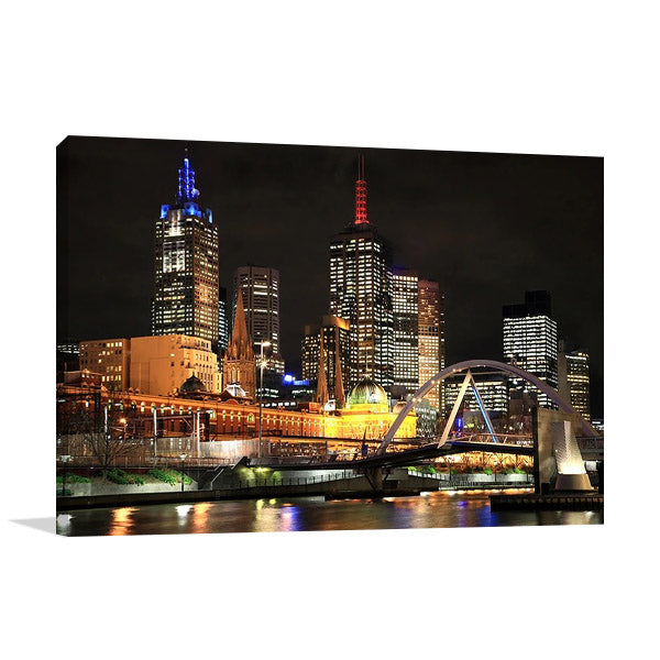 Melbourne City Lights Wall Art Print