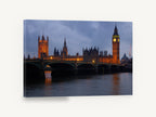 Westminster Dusk Glow, westminster bridge and big ben at dusk, city canvas wall art print ready to hang