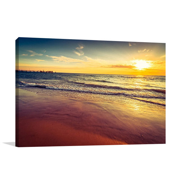 Sunset at Glenelg Beach Wall Art Print