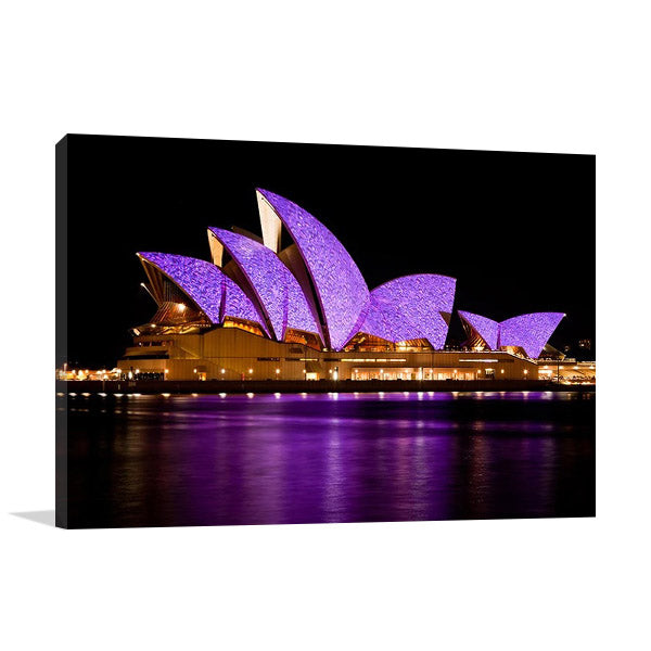 The Opera House at Night Wall Art Print