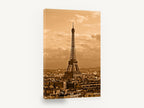 Sepia Paris Rooftops, eiffel tower sepia photograph paris, city canvas wall art print ready to hang