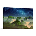 Green Fantasy Mountain Wall Art Print