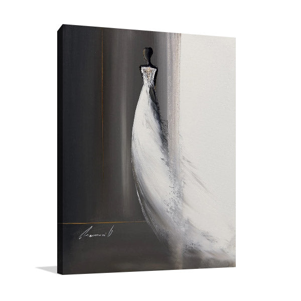 White Long Dress II Wall Art Print