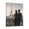Couple Looking at Eiffel Tower Wall Art Print