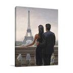 Couple Looking at Eiffel Tower Wall Art Print