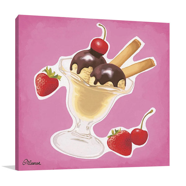 Scoops of Chocolate Ice-cream Wall Art Print
