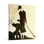 Lady and Child Golfer Wall Art Print
