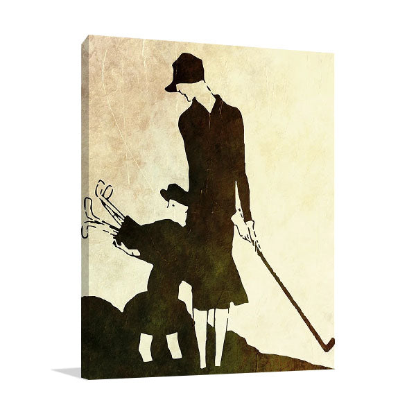 Lady and Child Golfer Wall Art Print