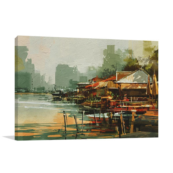 Fishing Village Wall Art Print