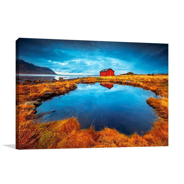 Lofoten Lake House Wall Art Print