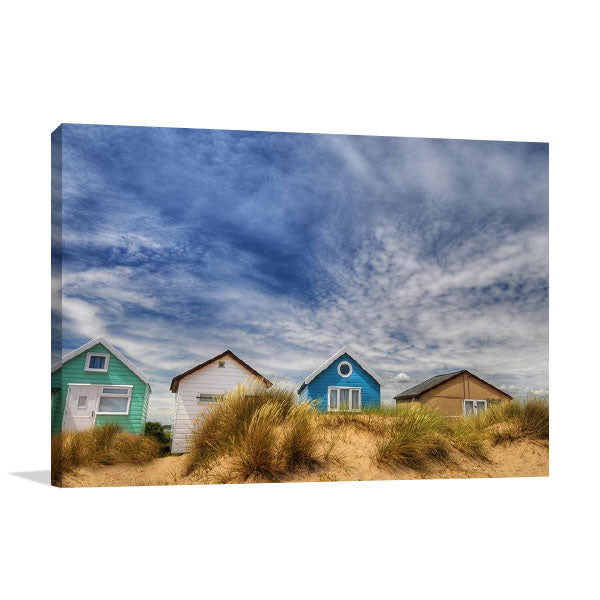 Sandy Beach Houses Wall Art Print