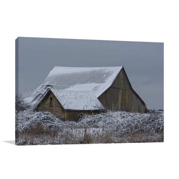 Winter Barn Wall Art Print