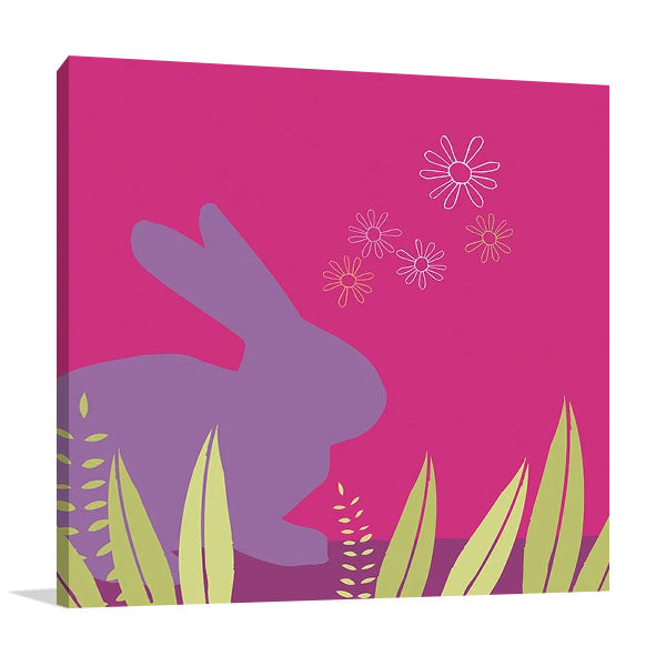 Purple Bunny Wall Art Print