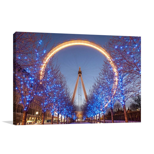 London Eye at Night Wall Art Print
