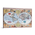 17th Century World Map Wall Art Print