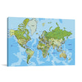 Global World Map Wall Art Print