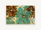 Teal Garden Overlap, floral canvas wall art print, front view