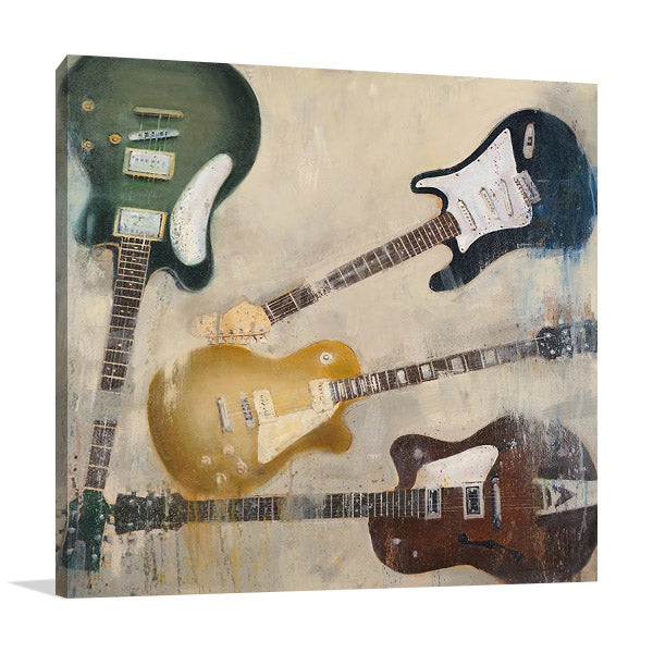Old Electric Guitar Wall Art Print