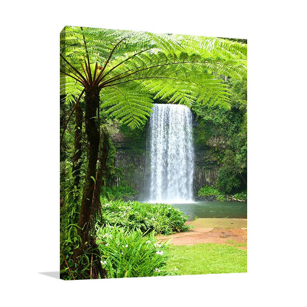 Waterfall Over Cliff Wall Art Print