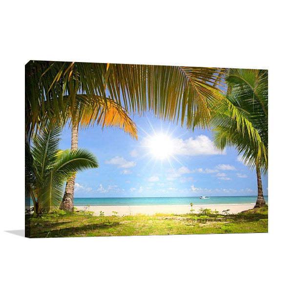 White Sandy Beach Wall Art Print