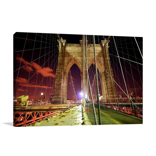 Brooklyn Bridge at Night Wall Art Print
