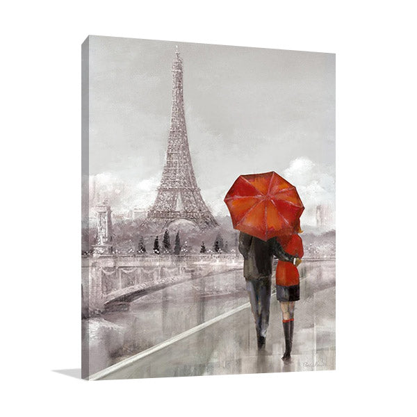 Modern Couple In Paris Wall Art Print