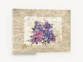 Le Jardin Lilac Postcard, lilac and rose vintage postcard floral, floral canvas wall art print ready to hang